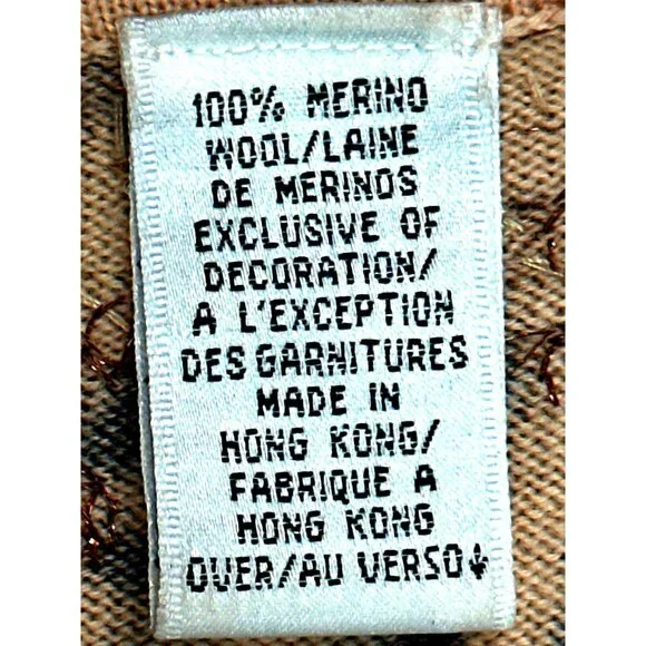 Dana Buchman Medium Vintage Leopard Merino Wool Beaded Top City Luxe Embellished - Picture 10 of 14